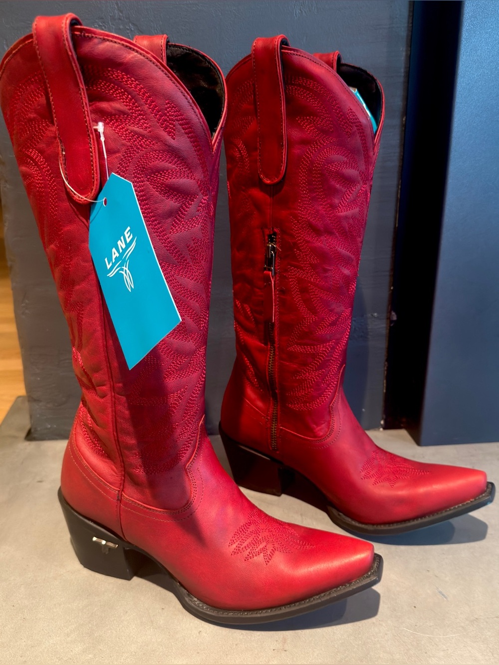 Lane Smokeshow Boots in Smoldering Ruby - NIB - Size 8